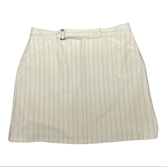 Club Monaco Suiting Mini Skirt Belted Pinstripe Pockets Nautical - Picture 1 of 11